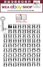 Zimmertürschlüssel  Buntbartschlüssel  BB Bart Schlüssel/ Universal 946