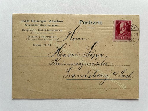 Postkarte 1919 reklame - postkarte,