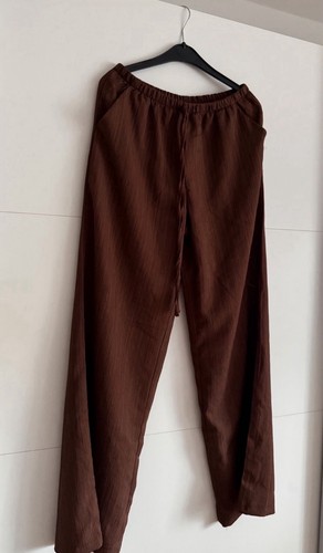 Bequeme braune leinenhose - braune, mit