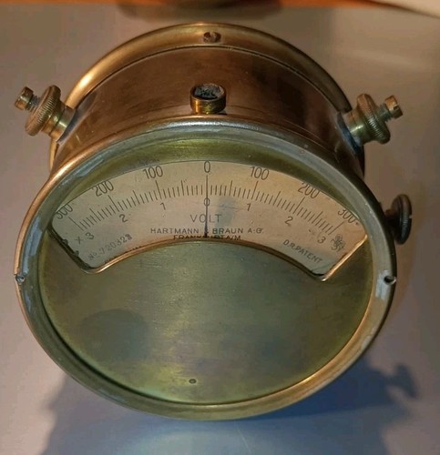 Antikes messing voltmeter - messing,