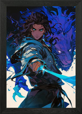 Anime Krieger mit blauer