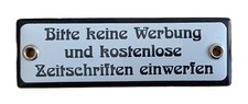 Bitte keine Werbung...  Hinweisschild Emailschild  4 x 12,5 cm; Nr. 3357
