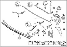 BMW 3er E46 Abdeckung Windlauf Spritzschutz Windabweiser Links 51718232633