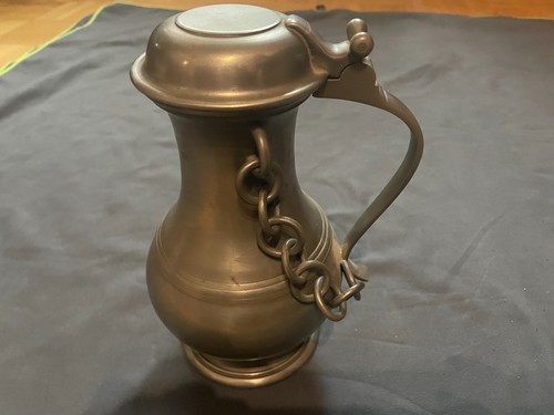 Antiker zinn krug kanne mit - zinn,