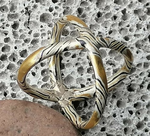 Unikat ring mokume - mokume, gane