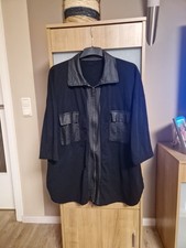 Damen Jacke leicht, mit Leder Imitätt Einsätzen,schwarz Gr 48 50