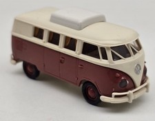 Brekina 1:87 VW Bulli Wohnmobil T1 b Camper mit Hubdach braun/weiss