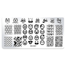 Stamping Schablone Emoticons, Smilys (OM-D07) Stempelschablone Metall