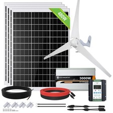 600W 800W 1000W Solaranlage Hybrid Kit mit 400W Windgenerator Solarmodule Mono