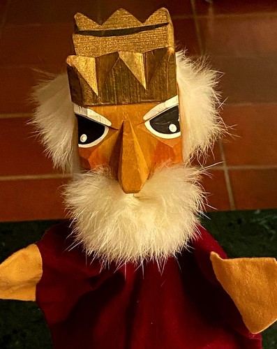 Handpuppe holz stoff - handpuppe, holz-stoff