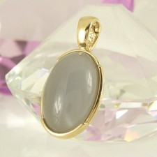 Schöner Anhänger Varioclip 375 Gelbgold 9K 1 ovaler Mondstein Cabochon