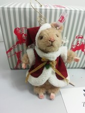 Steiff Weihnachts 007262 Santa Maus 7cm Stofftier Baumanhänge Limitiert Ornament