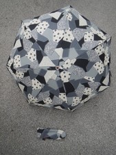 Knirps Regenschirm Taschenschirm grau-weiß-schwarz