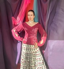 Michiko Koshino 200s Silk Top Burgundy (M–L) Weite Ärmel Bluse Vintage