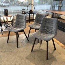 Girsberger 3er-Set Stuhl Nava Stoff Maple 742 Grau Blau