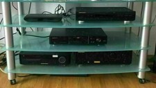TV Hi-Fi Rack SPECTRAL SI734 AL-SIMG. Alu/Glas 4 Böden mit Kabeldurchführung