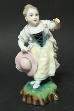 Alte Höchst Porzellan Figur Porzellanfigur Skulptur Statue Figuren Dame mit Hut