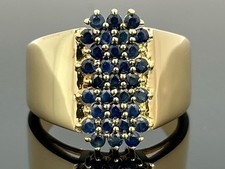 RING GR.17 (CA.53) 925/-SILBER VERGOLDET MIT SAPHIR  SCHMUCKJAGD