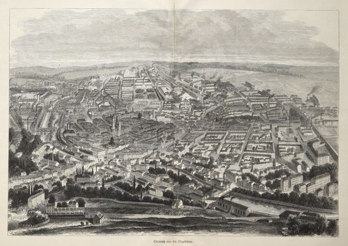 Chemnitz original holzstich - chemnitz,