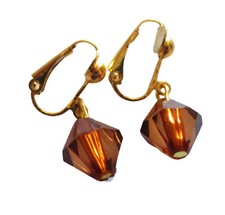 Ohrclips Clips goldf braun