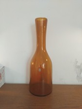HOLMEGAARD DÄNEMARK GROSSE BERNSTEINFARBENE KUNSTGLAS BODENVASE 58 CM, 23"