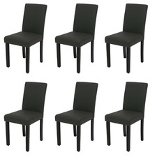 B-Ware 6er-Set Esszimmerstuhl MCW-O65d, Stuhl Polsterstuhl Kunstleder dunkelgrau