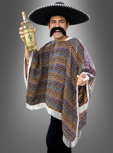 Mexikaner poncho deluxe - poncho, s-xxxl