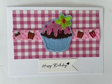 Schöne Karte Torte, Kuchen Motiv, Handarbeit mit Umschlag, Happy Birthday