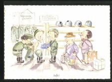 Einkleiden der Bundeswehr-Rekruten, Ansichtskarte 1962 