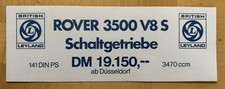 Verkaufsschild Rover 3500 V8 S
