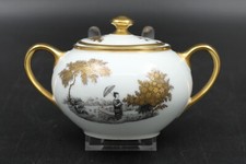 Schönwald Zuckerdose Deckeldose asiatisches Motiv Geisha Goldrand Porzellan