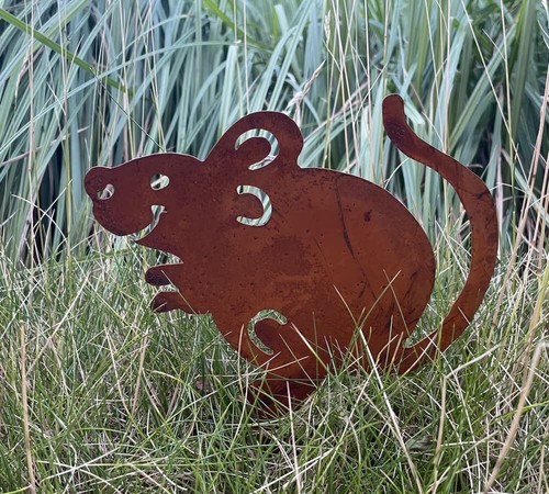Maus dekofigur edelrost - maus,