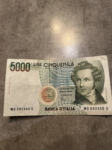 5000 lire schein bnaknote - 5000,