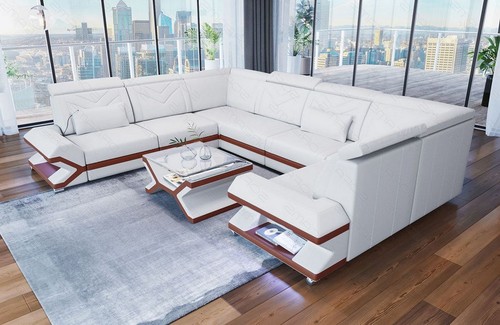 Leder sofa wohnlandschaft usb - leder,