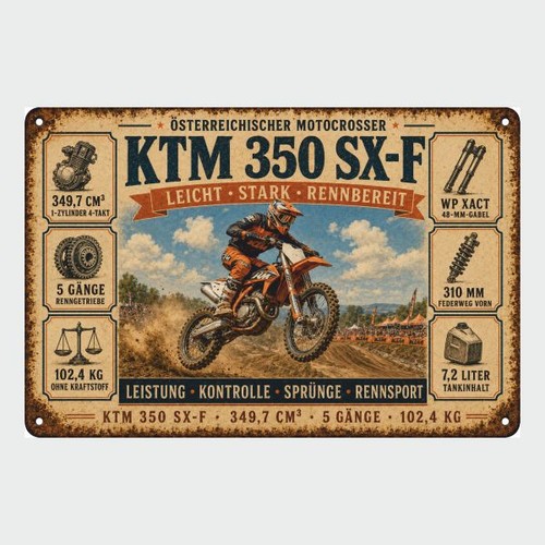 Blechschild motocross ktm - blechschild,