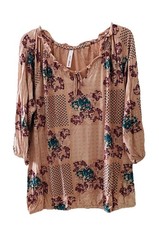 Sheego Shirt Tunika, apricot weinrot petrol, Gr. 44/46 bis 48