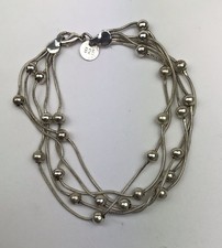 Damen-Armband filigran mit Kugeln in 925er Silber, 20cm Länge