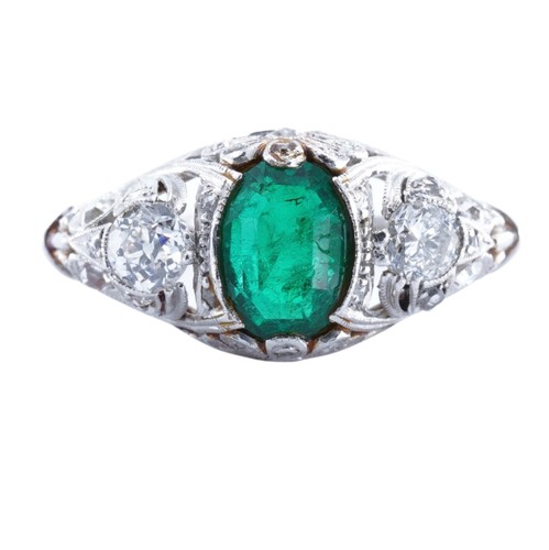 Art deco platinring mit - art-deco,