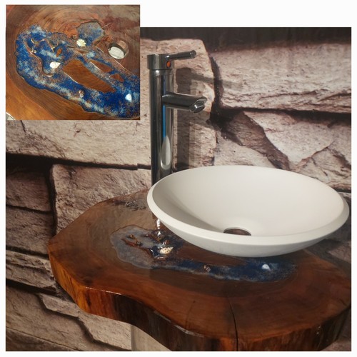 Nussbaum eck waschtisch - eck,