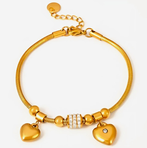 Goldfarbenes charm armband - goldfarbenes, charm-armband