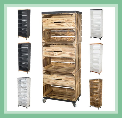 Kommode mit regalen aus holz - mit,