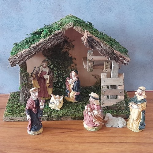 Vintage krippe holzstall - vintage,