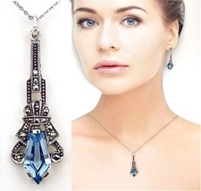 Aquamarin farbiger Anhänger +