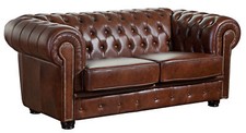 Max Winzer ~ Newport Chesterfield Sofa 2-Sitzer Leder braun