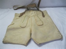 Außergewöhnliche helle Herren Trachten Lederhose  Hirschleder Träger braun 46-48