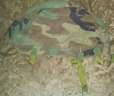 US Military Kevlar PASGT Helmet Cover Woodland Camo Helm Tarnüberzug Airborne