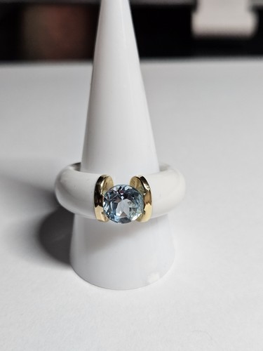 Achat ring mit blautopas - blautopas, 585