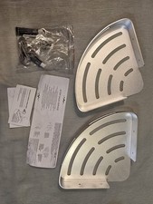 2x Badezimmer Eckablage Aluminium – Duschablage Wandregal inkl. Zubehör – Silber