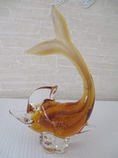 Glasfigur Glas Fisch farbe Gold Höhe ca. 22cm