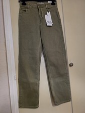 Zara Damen Jeans Größe 36 Beige/Khaki Regular Fit Neu mit Etikett